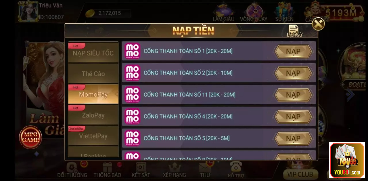 Những chương trình nạp lần đầu You88 cực khủng anh em không thể bỏ qua